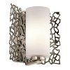 Kinkiet Silver Coral - 1 źródło światła Klasyczny pewter koralowy metalowy wzór nowoczesna okrągła organiczny design KL-SILVER-CORAL1 KICHLER